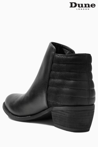 Dune Petrie Black Leather Ankle Boot